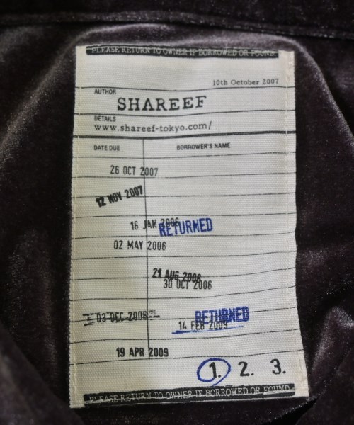 SHAREEF（シャリーフ）カジュアルシャツ 茶 サイズ:1(S位) メンズ/2200685641217