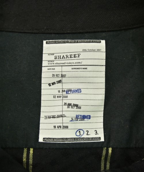 SHAREEF（シャリーフ）カジュアルシャツ 黒 サイズ:1(S位) メンズ/2200658773181