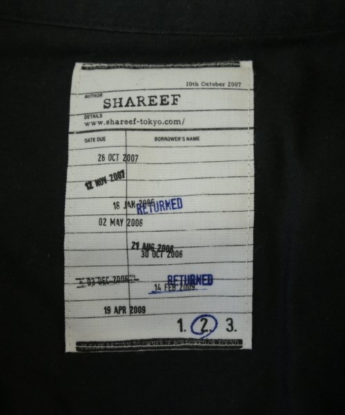 SHAREEF（シャリーフ）カジュアルシャツ 黒 サイズ:2(XXL位) メンズ/2200709776277