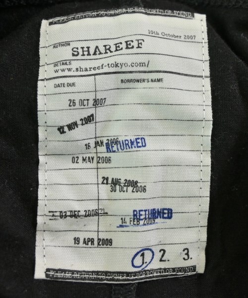 SHAREEF（シャリーフ）Tシャツ・カットソー 黒 サイズ:1(S位) メンズ/2200645709018