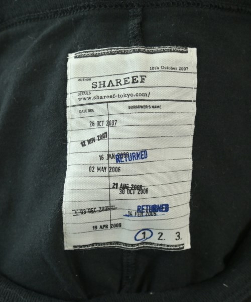 SHAREEF（シャリーフ）Tシャツ・カットソー 黒 サイズ:1(S位) メンズ/2200645528046
