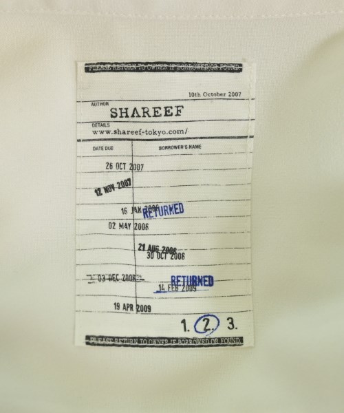 SHAREEF（シャリーフ）カジュアルシャツ 白 サイズ:2(M位) メンズ/2200725073015