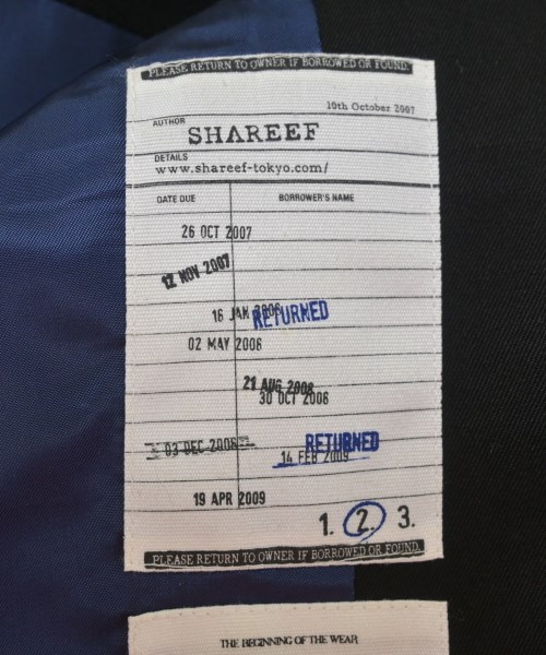 SHAREEF（シャリーフ）カジュアルジャケット 黒 サイズ:2(M位) メンズ/2200691637198