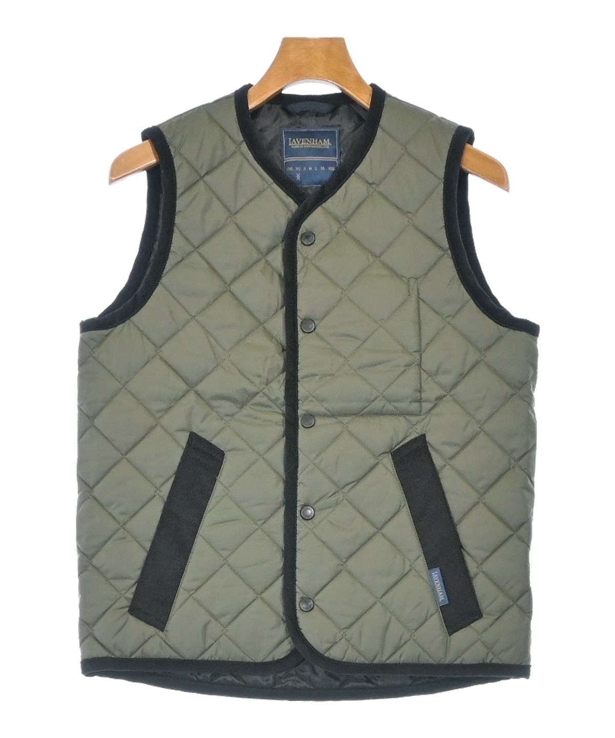 がくゆう☆ラベンハム ダウンベスト 36 美品 LAVENHAM（ラベンハム）ダウンジャケット/ダウンベスト カーキ サイズ