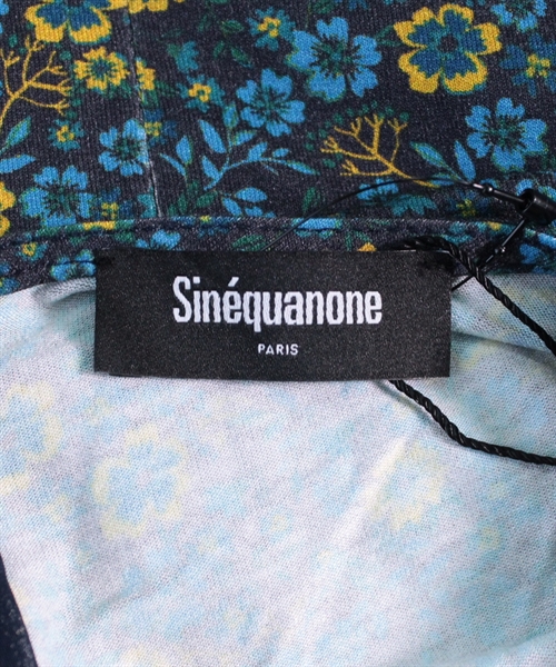 Sinequanone ワンピース 1(S位) 黒系x水色x黄等(花柄)