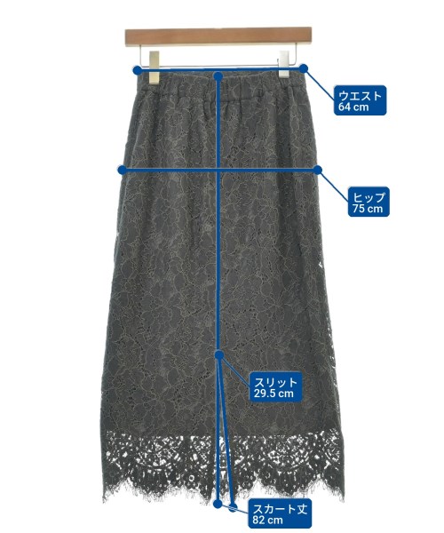 La TOTALITE（ラトータリテ）ロング・マキシ丈スカート グレー サイズ:36(S位) レディース/2200570782094