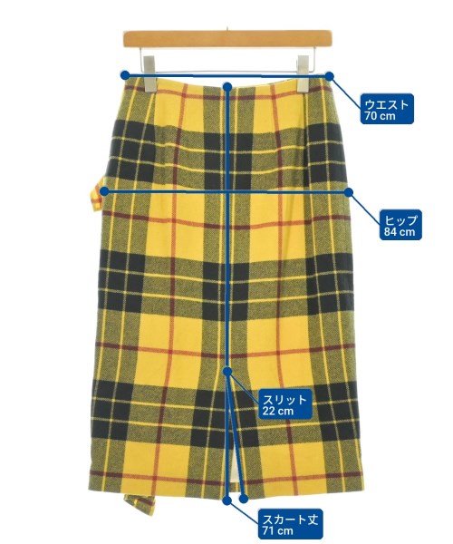 4298 SHIZUKA KOMURO（ヨンニキュウハチシズカコムロ）ロング・マキシ丈スカート 黄 サイズ:40(M位) レディース/2200674682023
