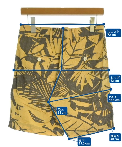 BLUE WORK（ブルーワーク）ショートパンツ 黄 サイズ:XS メンズ/2200639333052