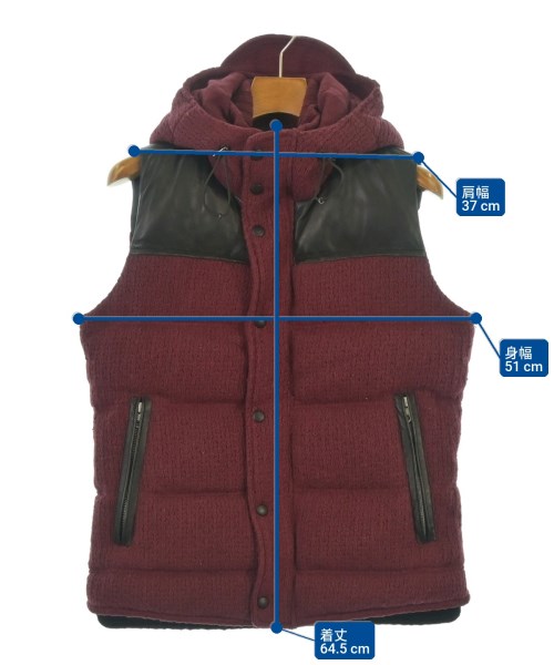 BLUE WORK（ブルーワーク）ダウンジャケット/ダウンベスト 赤 サイズ:1(S位) メンズ/2200625286010