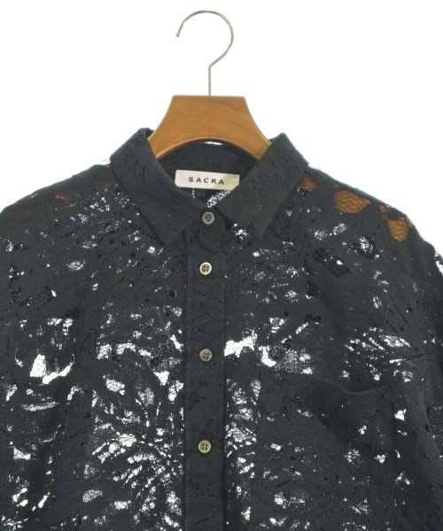 SACRA（サクラ）カジュアルシャツ 黒 サイズ:38(M位) レディース/2200610681288
