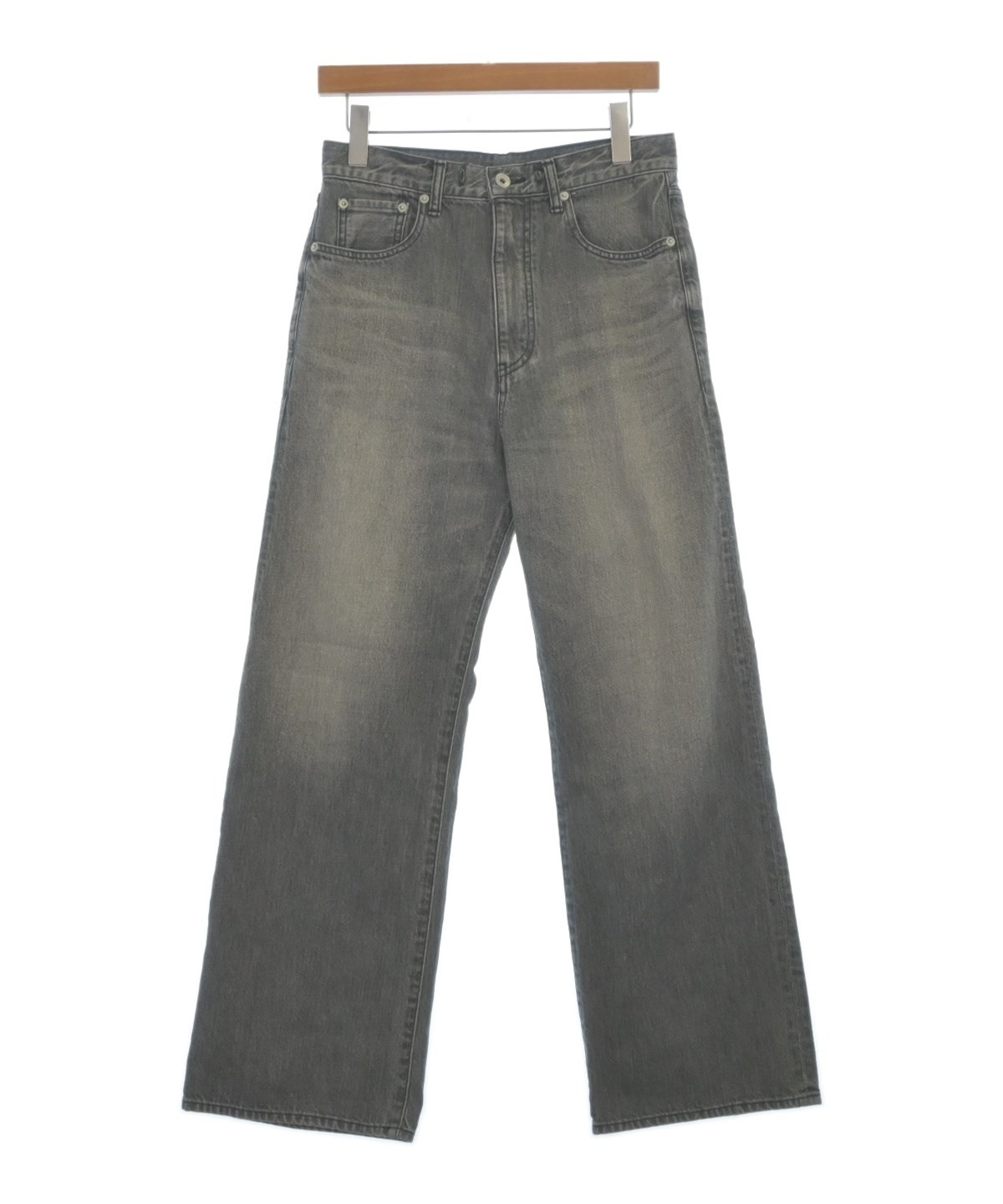 ウィムガゼット　新品未使用 グレー ワイドレッグ デニムパンツ サイズ34 Whim Gazette（ウィムガゼット）デニムパンツ グレー サイズ:34
