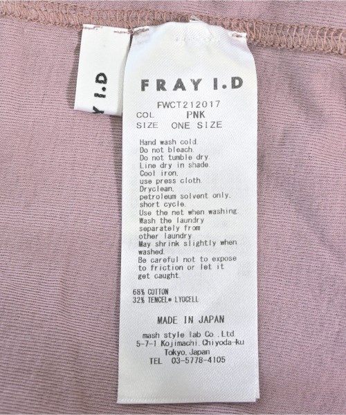FRAY I.D（フレイアイディー）ノースリーブ ピンク サイズ:ONE レディース/2200641886102