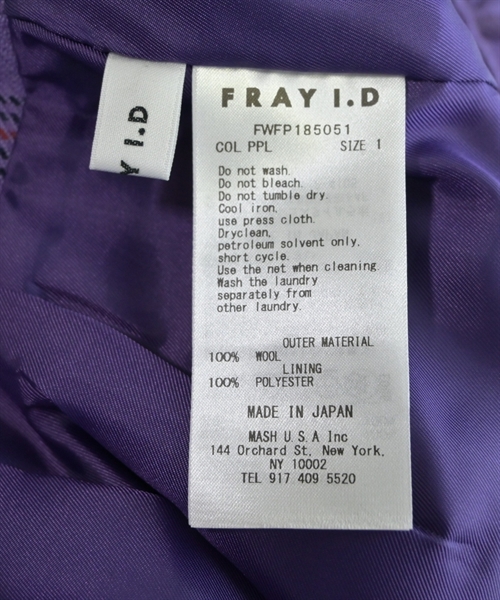 FRAY I.D（フレイアイディー）その他 紫 サイズ:1(M位) レディース/2200601059768