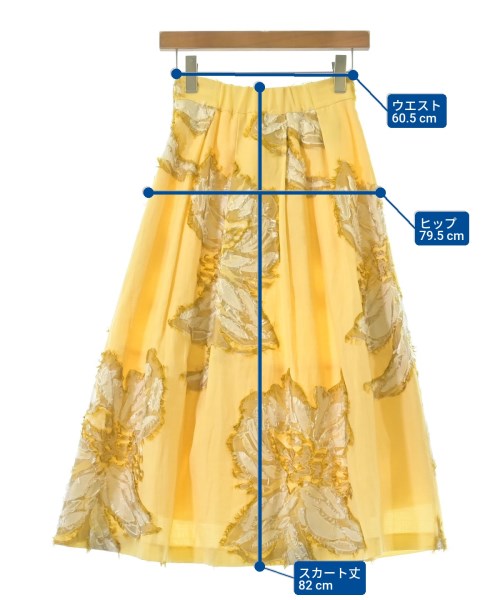 FRAY I.D（フレイアイディー）ロング・マキシ丈スカート 黄 サイズ:0(S位) レディース/2200619292034