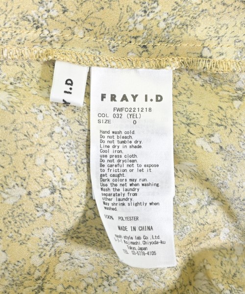FRAY I.D（フレイアイディー）ワンピース 黄 サイズ:0(S位) レディース/2200668568104