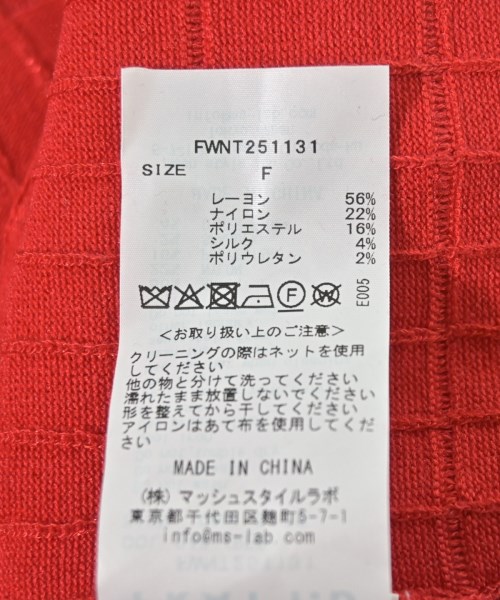 FRAY I.D（フレイアイディー）アンサンブル 赤 サイズ:F レディース/2200697915276