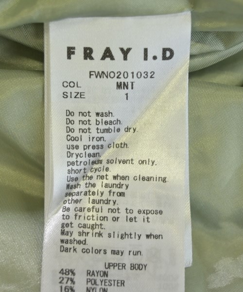 FRAY I.D（フレイアイディー）ワンピース 黒 サイズ:1(M位) レディース/2200709417026