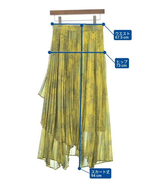 FRAY I.D（フレイアイディー）ロング・マキシ丈スカート 黄 サイズ:1(M位) レディース/2200646811024