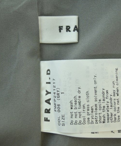 FRAY I.D（フレイアイディー）スラックス グレー サイズ:1(M位) レディース/2200662959038
