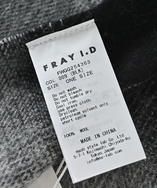FRAY I.D（フレイアイディー）ストール 黒 サイズ:F レディース/2200683394108