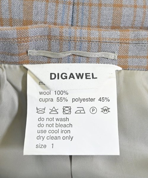 DIGAWEL（ディガウェル）テーラードジャケット グレー サイズ:1(S位) メンズ/2200665197055