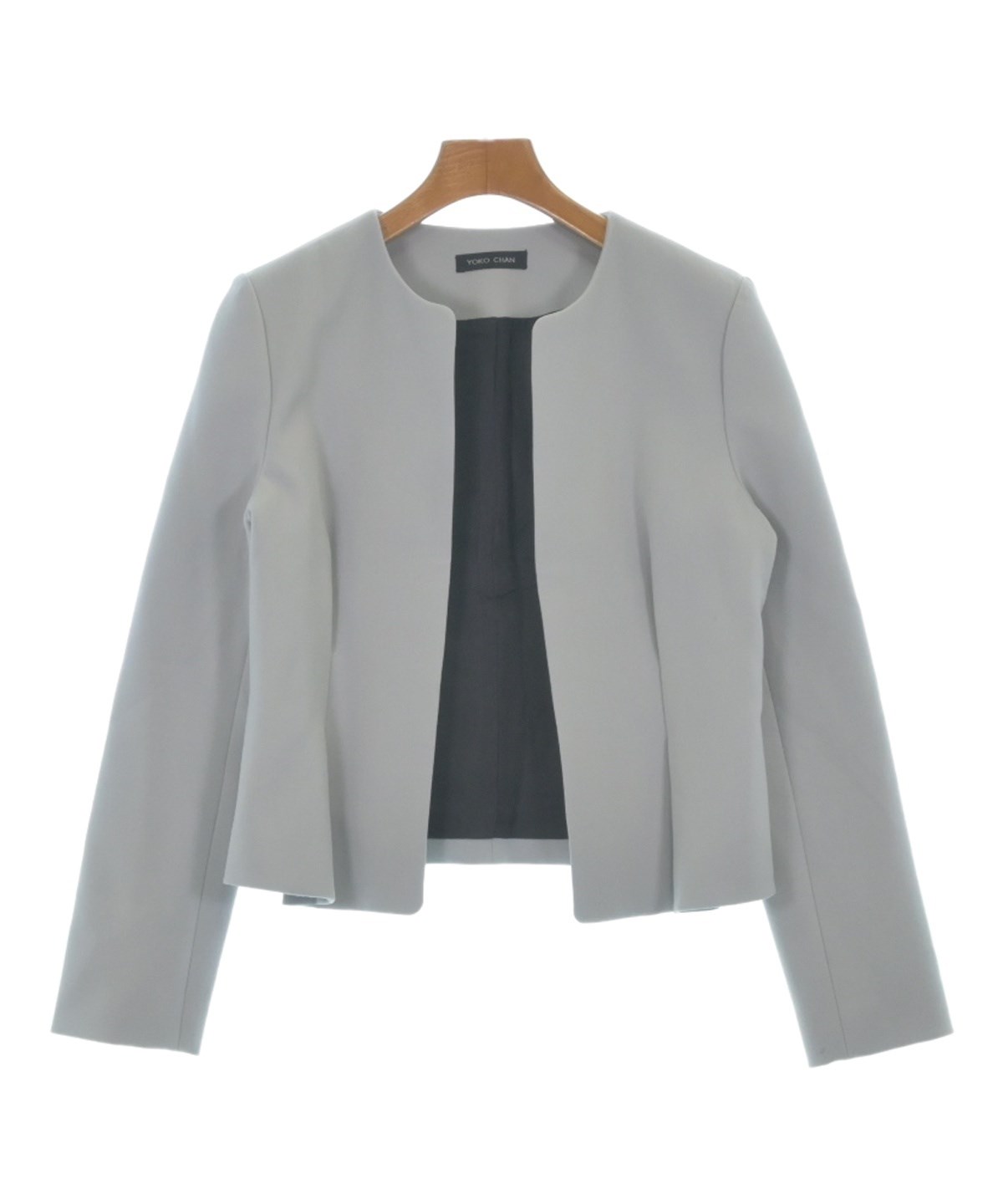 YOKO CHAN（ヨーコチャン）ノーカラージャケット 青 サイズ:38(M位