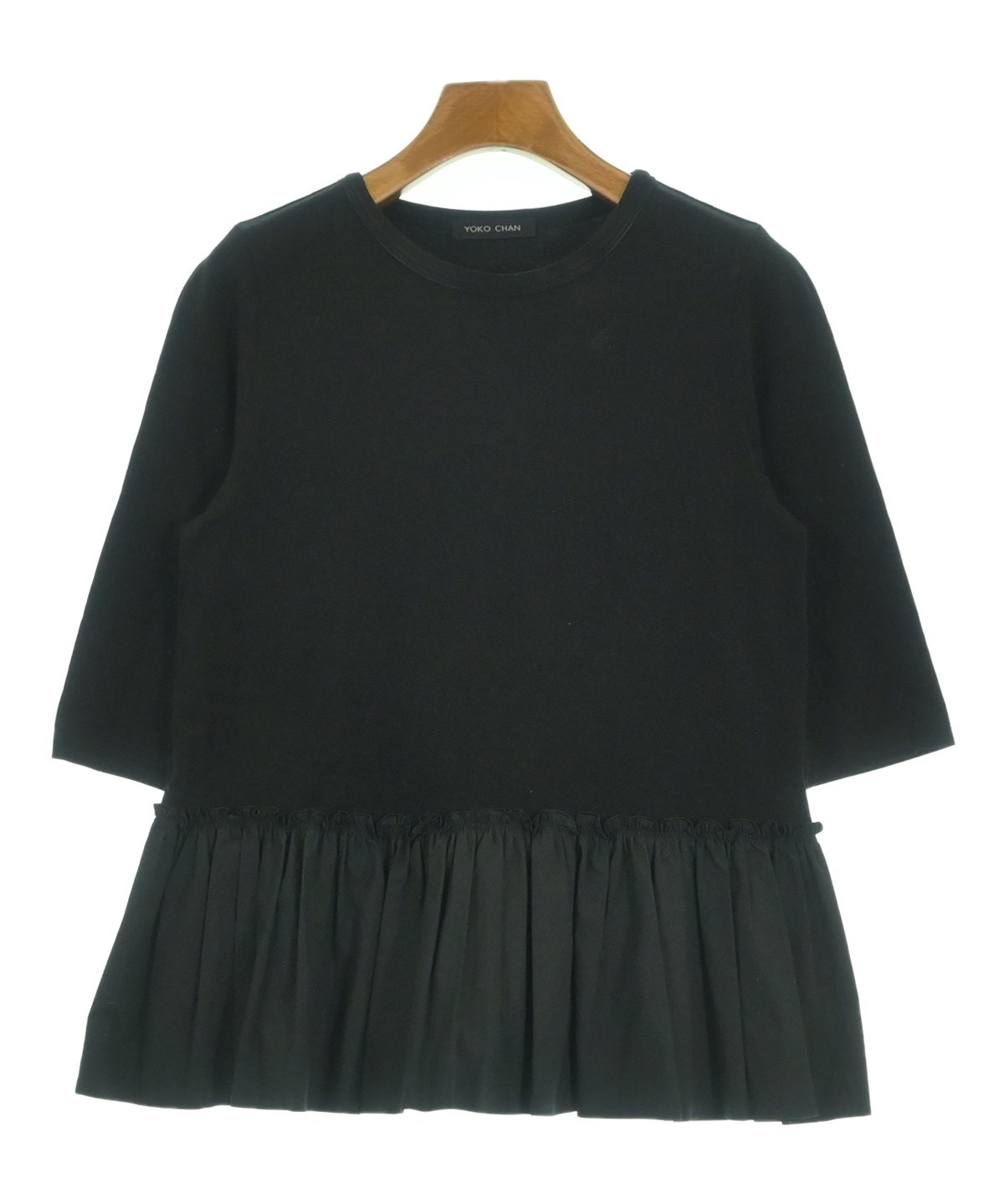 YOKO CHAN ヨーコチャン ブラック 半袖シャツ　トップス　38 黒 ヨーコチャンYOKO CHAN ブラック半袖