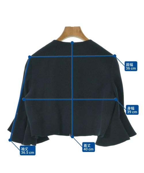 YOKO CHAN（ヨーコチャン）ノーカラージャケット 紺 サイズ:36(S位) レディース/2200678804049