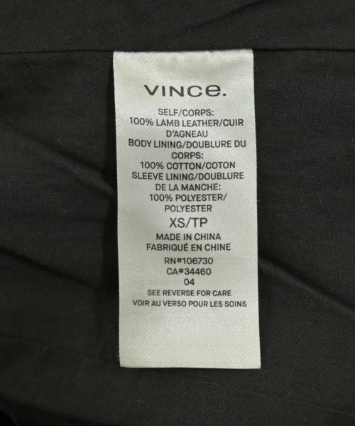 Vince（ヴィンス）ライダース 黒 サイズ:XS レディース/2200715858059