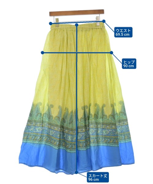 SOULEIADO（ソレイアード）ロング・マキシ丈スカート 黄 サイズ:36(S位) レディース/2200621095081