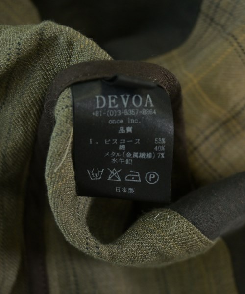 DEVOA（デヴォア）カジュアルシャツ カーキ サイズ:3(L位) メンズ/2200673303073