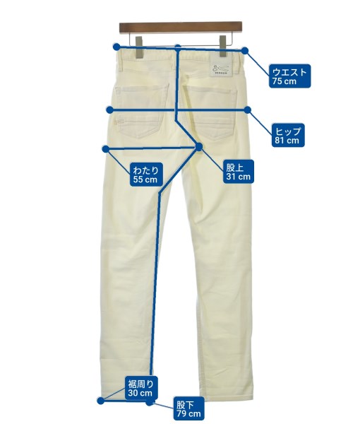 DENHAM（デンハム）デニムパンツ 白 サイズ:27(XS位) メンズ/2200645229257
