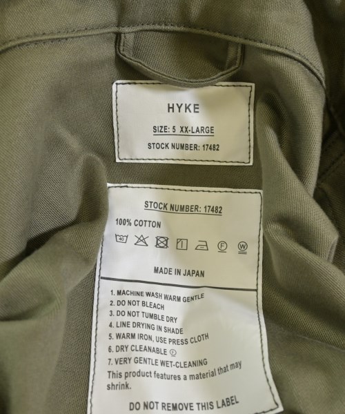 HYKE（ハイク）ミリタリーブルゾン カーキ サイズ:5(XXL位) メンズ/2200620917056