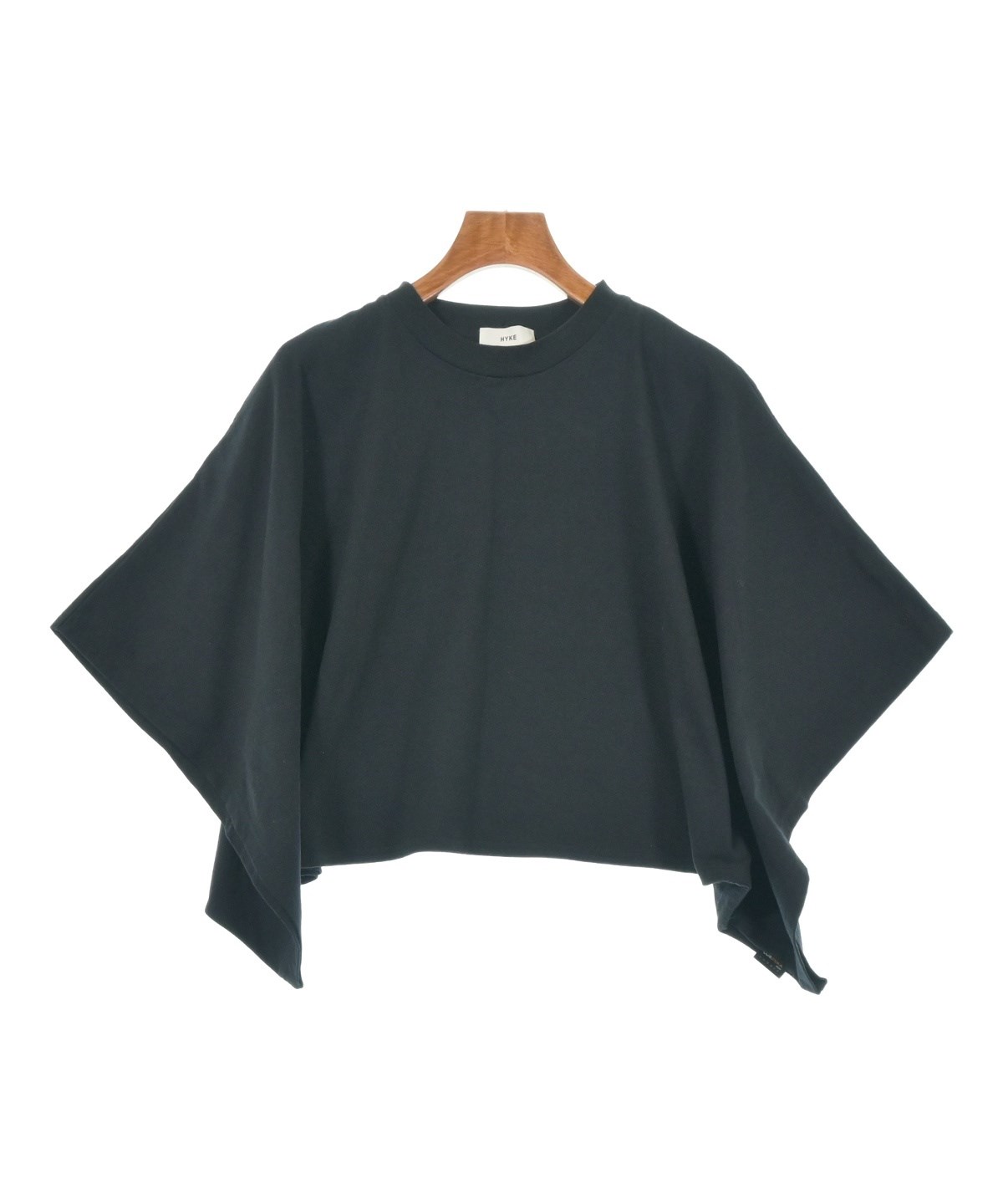 ハイク カットソー ブラック 黒 HYKE(ハイク)の黒リブ長袖カットソー