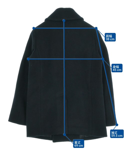 HYKE（ハイク）ピーコート 紺 サイズ:1(S位) レディース/2200619663018