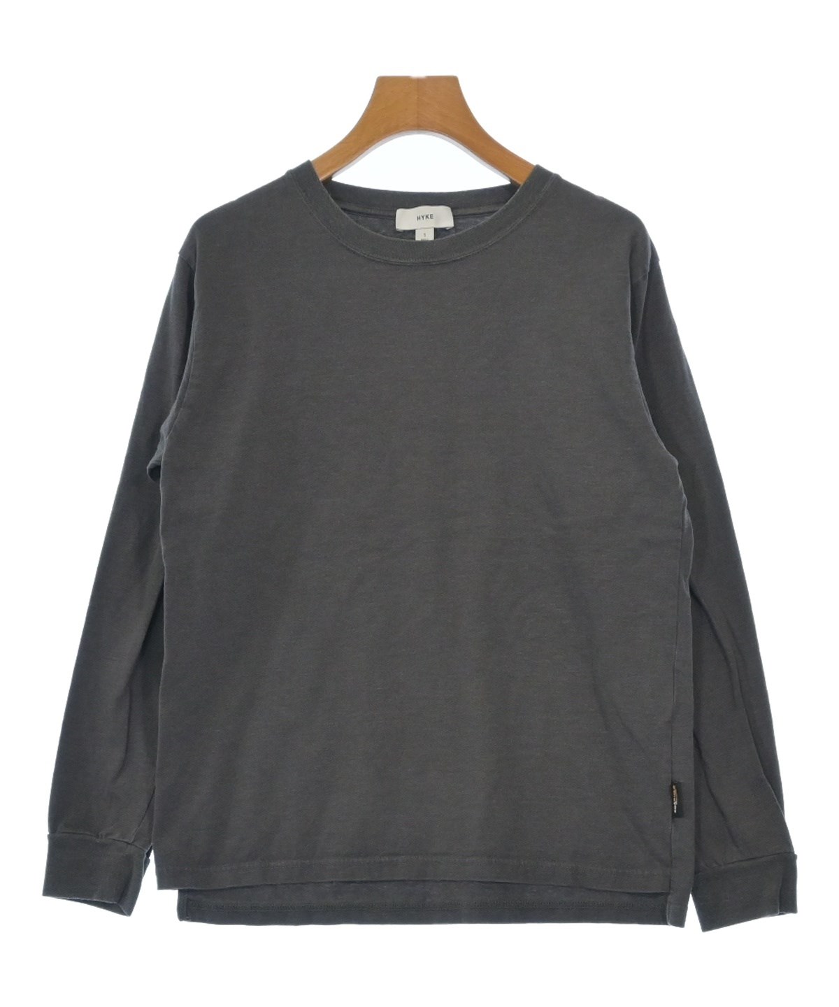 美品 HYKE ハイク 袖ロゴ ナイロン 半袖 トップス ｓサイズ HYKE（ハイク）Tシャツ・カットソー グレー サイズ:1(S位) レディース