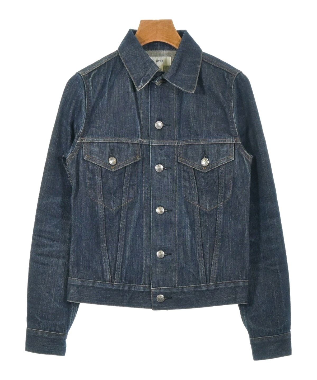582u*美品 ハイク HYKE タイトフィット デニム ジャケット HYKE（ハイク）デニムジャケット 紺 サイズ:1(S位) レディース