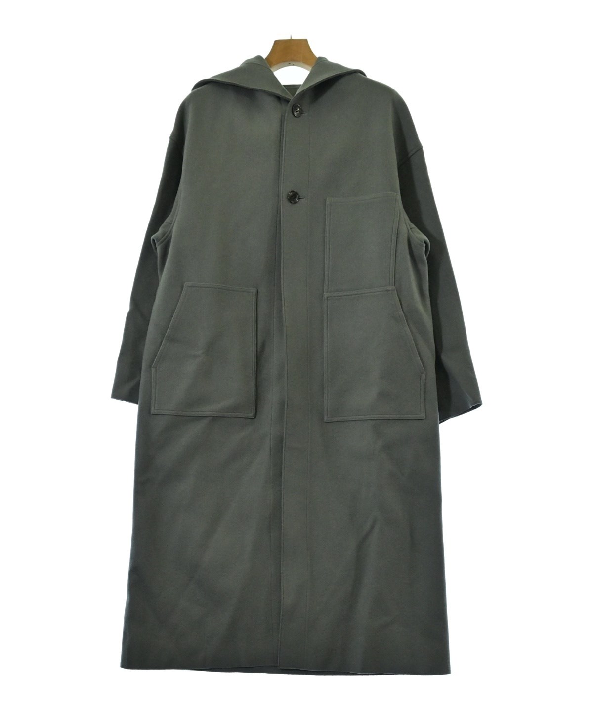 HYKE フード付きロングコート ハイク カーキ HYKE（ハイク）コート カーキ サイズ:2(M位) レディース/2200629964013