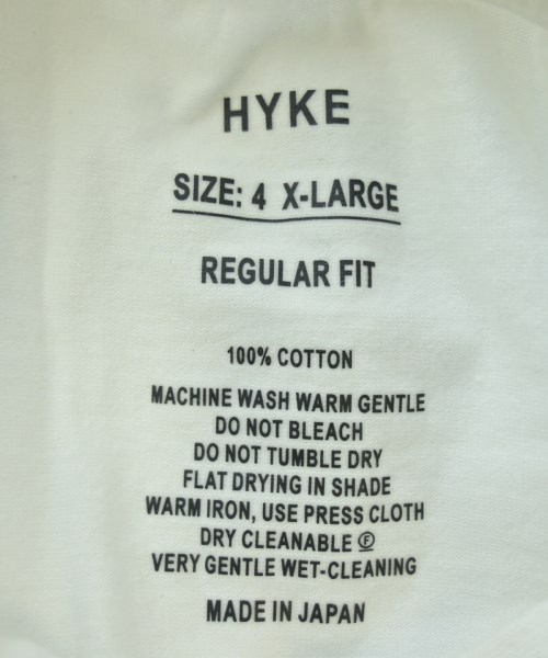HYKE（ハイク）Tシャツ・カットソー 白 サイズ:XL メンズ/2200607002027