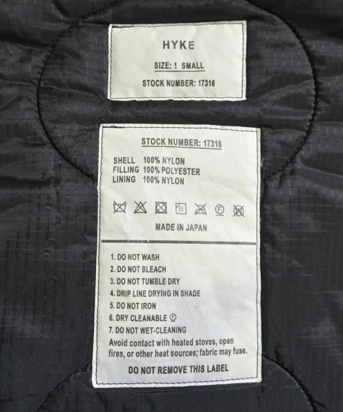 HYKE（ハイク）ダウンコート 黒 サイズ:1(S位) レディース/2200609830024