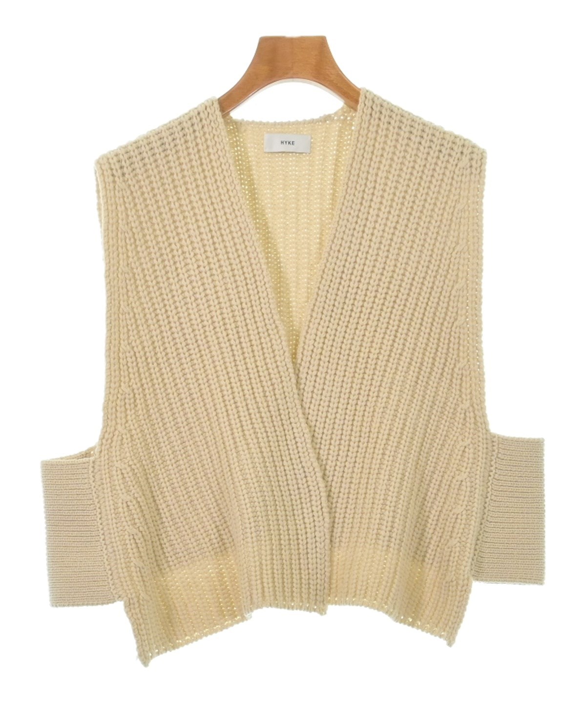 HYKE　ハイク　モヘヤ混シャギーニットカーディガン ベージュ 茶　2サイズ HYKE（ハイク）カーディガン ベージュ サイズ:F レディース