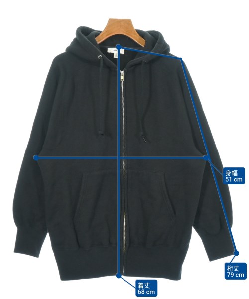 HYKE（ハイク）パーカー 黒 サイズ:2(M位) レディース/2200619959104