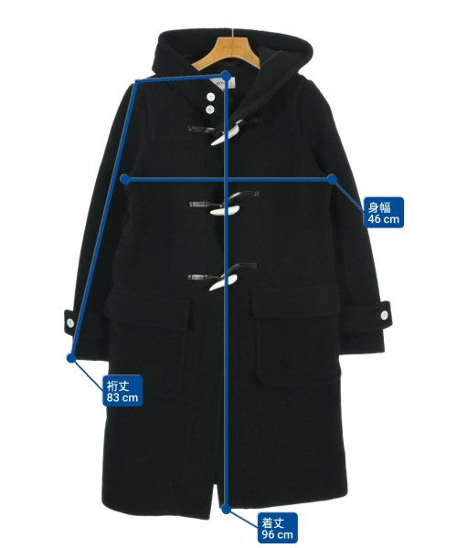 HYKE（ハイク）ダッフルコート 黒 サイズ:2(M位) レディース/2200670985012