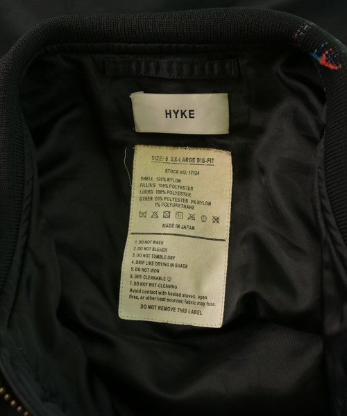 HYKE（ハイク）ミリタリーブルゾン 黒 サイズ:5(XXL位) メンズ/2200657383138