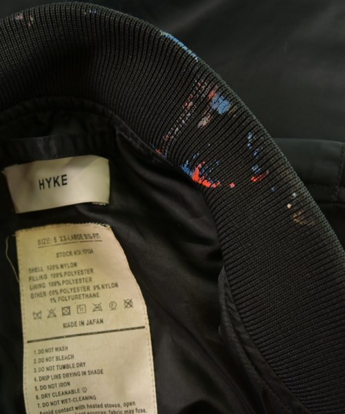 HYKE（ハイク）ミリタリーブルゾン 黒 サイズ:5(XXL位) メンズ/2200657383138