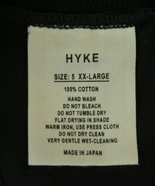 HYKE（ハイク）スウェット 黒 サイズ:5(XXL位) メンズ/2200714697024