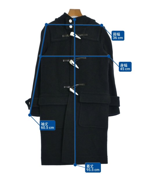 HYKE（ハイク）ダッフルコート 黒 サイズ:1(S位) レディース/2200641117039