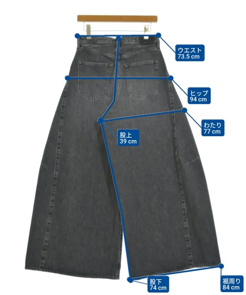 HYKE（ハイク）デニムパンツ 黒 サイズ:1(S位) レディース/2200641665110