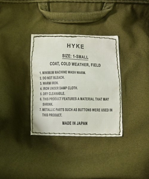 HYKE（ハイク）ミリタリーブルゾン カーキ サイズ:1(S位) レディース/2200707535128