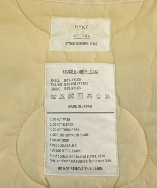 HYKE（ハイク）ダウンジャケット/ダウンベスト ベージュ サイズ:F レディース/2200666089113
